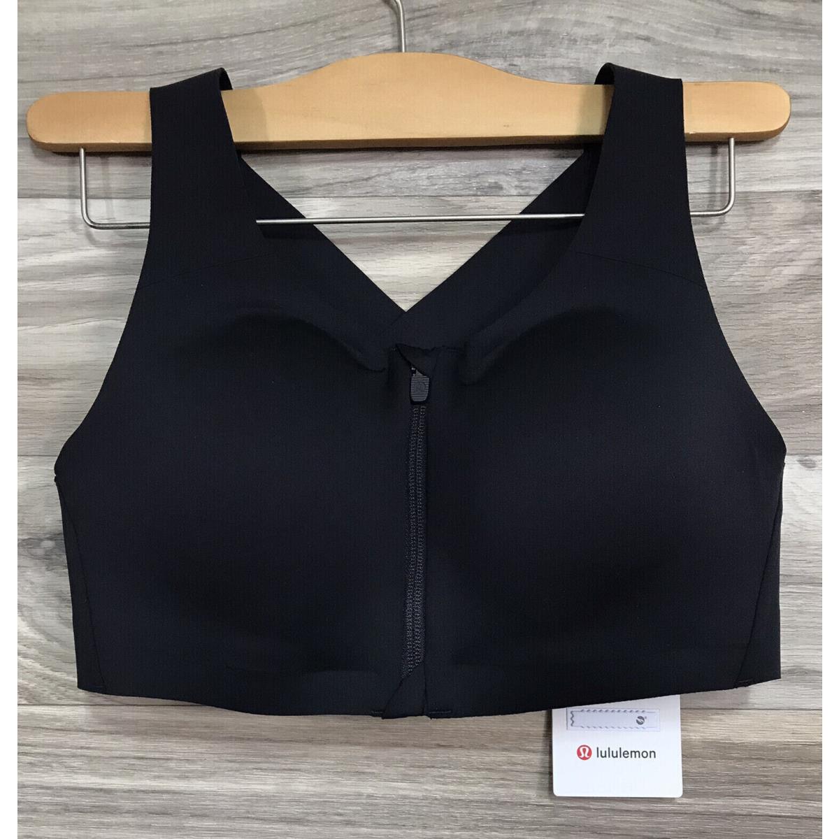 Women`s Lululemon 32DD Enlite Bra Zip Front Blk Black