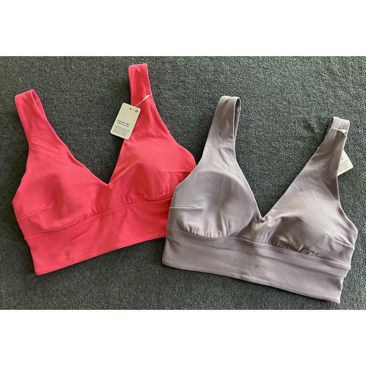 Lot OF 2 Lululemon Align Bra V-neck 8 C/d Lip Gloss Pink Purple Ash Each