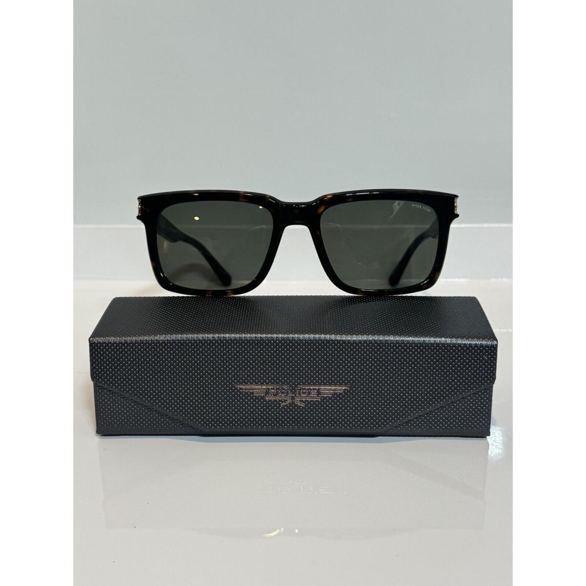 Police SPLF12M Dark Havana Square Unisex Sunglasses 55mm