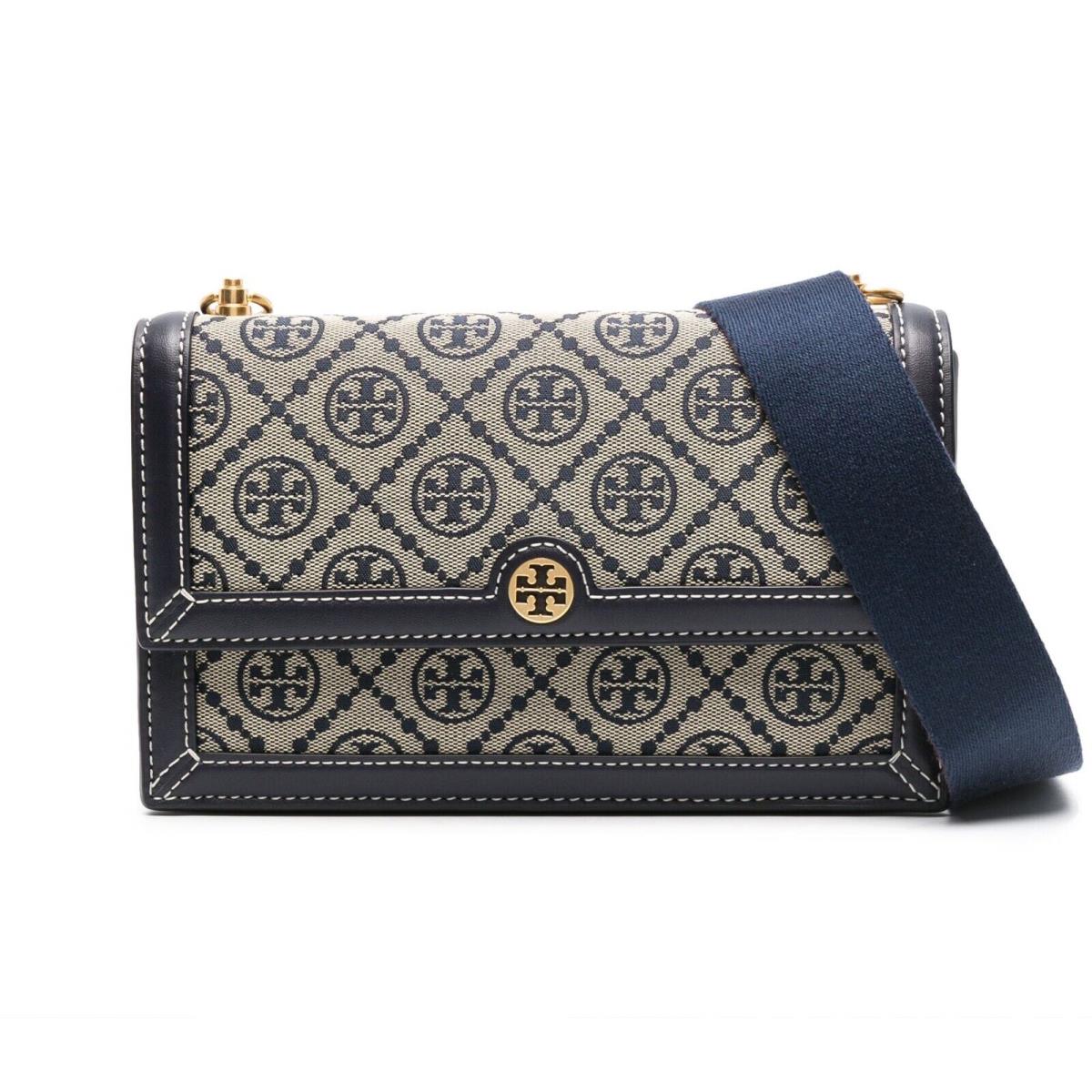 Tory Burch T Monogram Jacquard Mini Shoulder Bag Crossbody Purse 81000