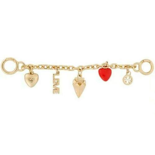 Tory Burch Gold Heart Love Key Fob Keychain Bag Charm