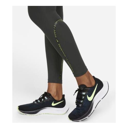 Nike M Women Epic Faster Mid-rise 7/8 Yoga Leggings-anthracite/lime DD4174
