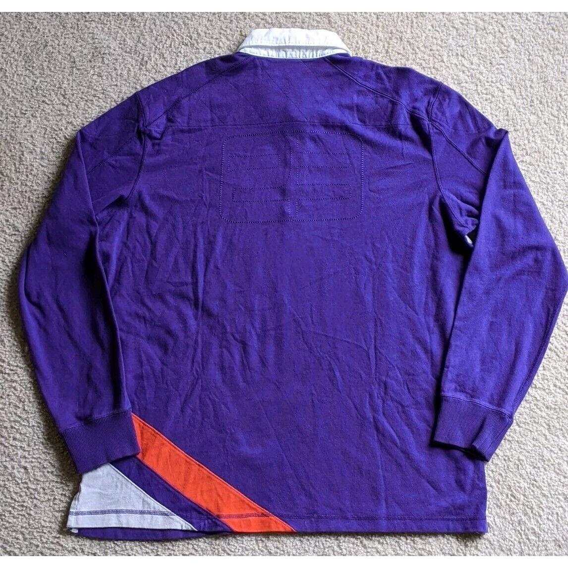 Vtg Nike Air Jordan Rugby Shirt Long Sleeve Striped Jumpman Logo Polo 2XL Suns