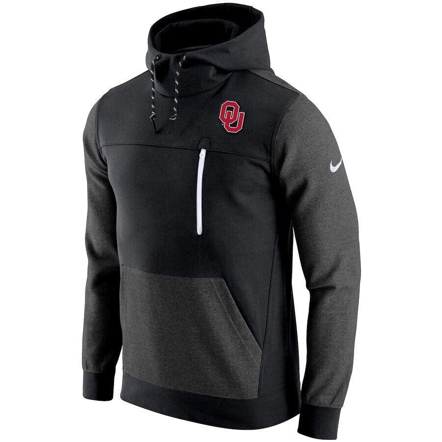 Men`s Nike Black Oklahoma Sooners AV-15 2.0 Slim Fit Pullover Hoodie Size M