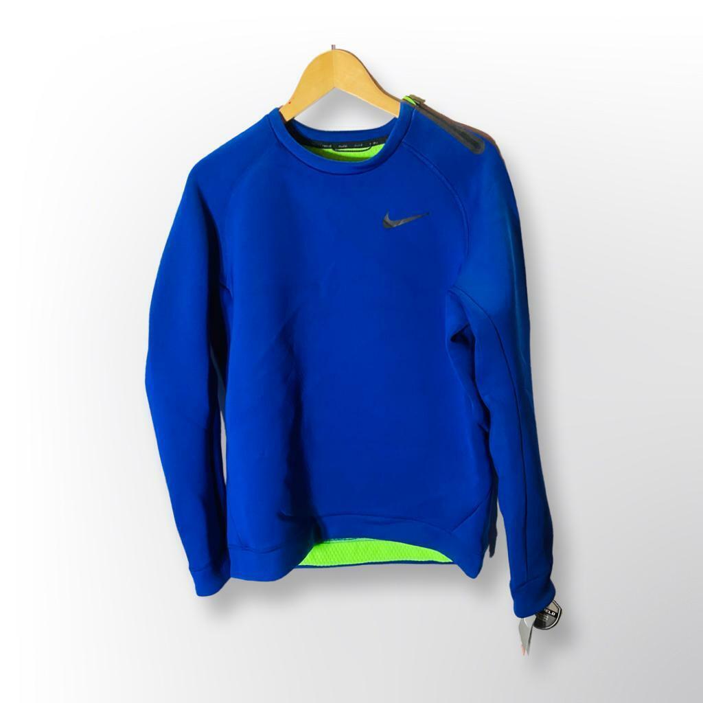 Nike Men`s Long Sleeve Tech Thermal Top Deep Royal/green -large