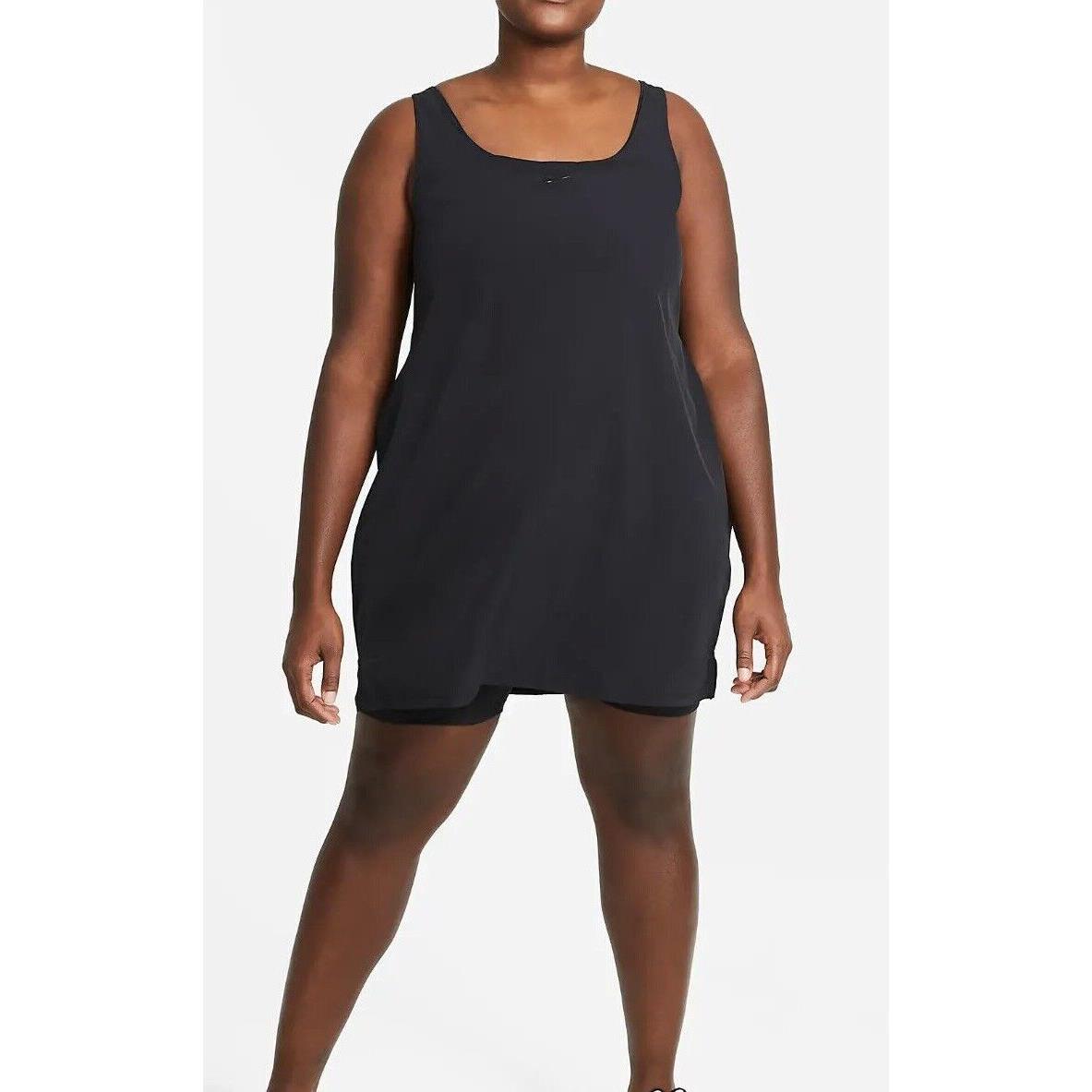 Nike Women`s Bliss Luxe Training Dress Black Plus 3X Romper Training DH3102 010