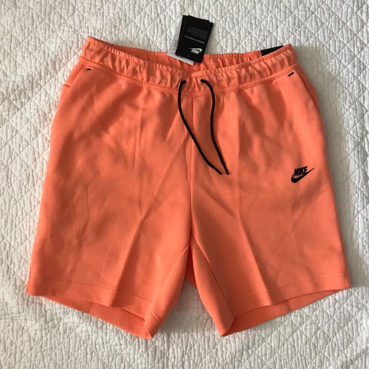 Nike Sportswear Tech Fleece Shorts Men s SZ Large Orange Frost/black CZ9912-835