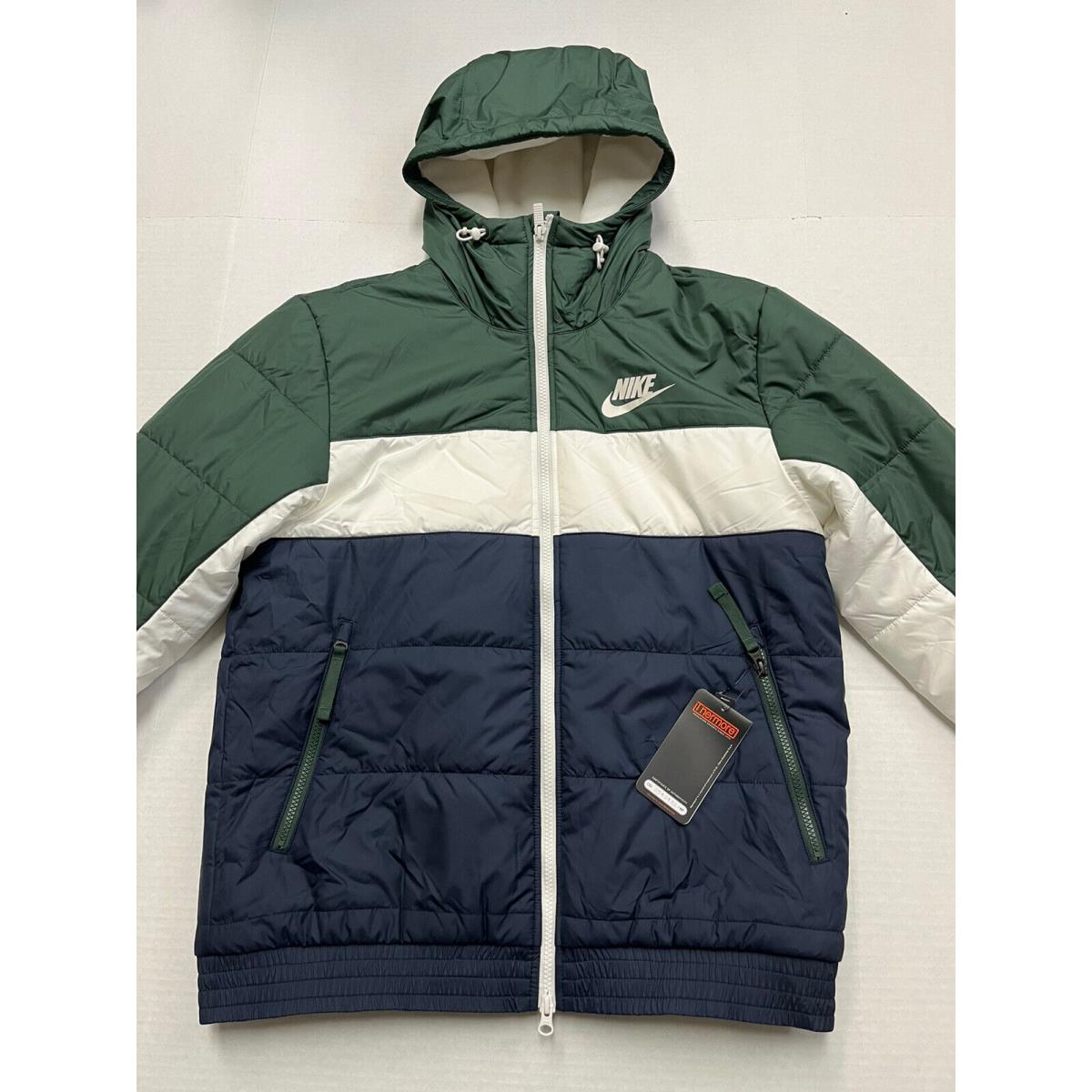 Nike Synthetic Fill Full Zip Hooded Jacket Jade Green BV4683-370 Size Medium