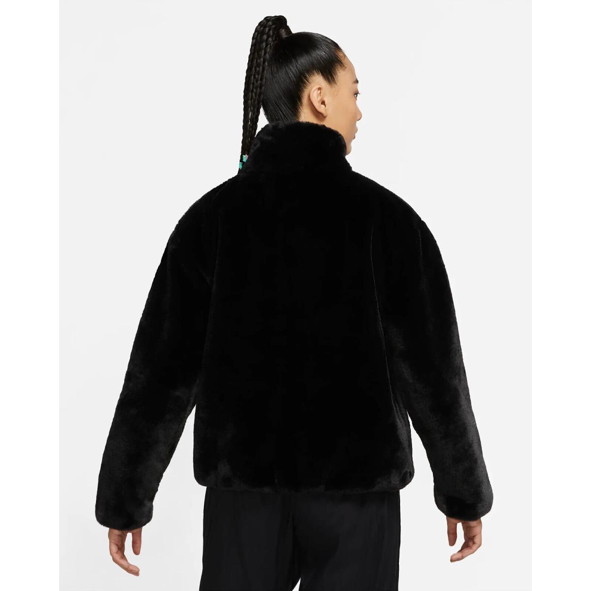 Nike Nsw Fur Jacket Black White DM1759 010 Women`s XS