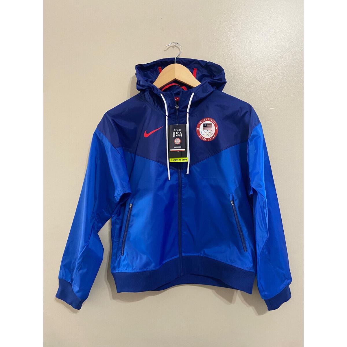 Nike Team Olympic Usa Windrunner Jacket Blue CQ7263-451 Women`s Size M