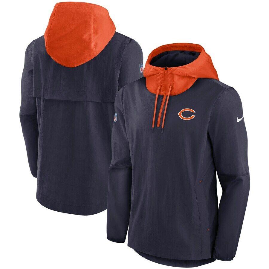 Nike Repel Nfl Onfield Chicago Bears Player Sideline Quarter Zip Jacket Size XL