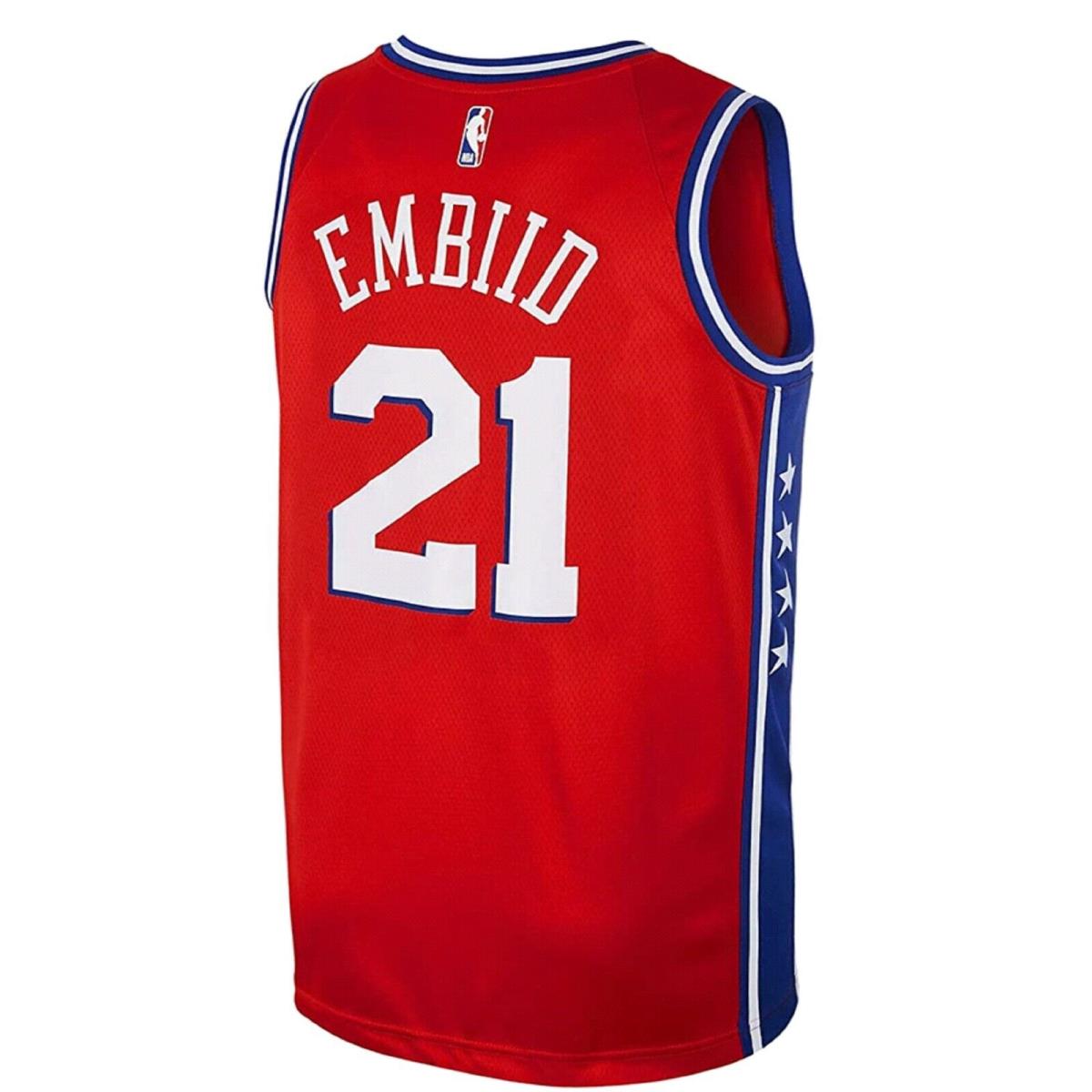 Nike Joel Embiid Philadelphia 76ers Red Swingman Statement Edition Jersey Men`s