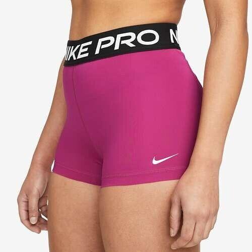 Nike XS Women`s Pro 3`` Dri-fit Yoga/gym Shorts Fireberry CZ9857-616