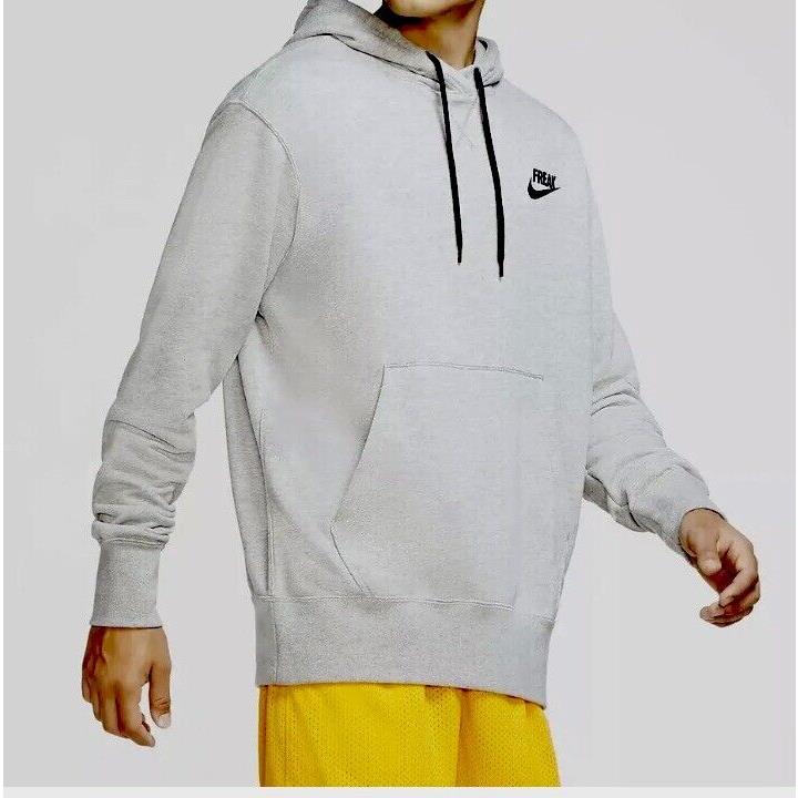 Nike Men s L Giannis Freak Pullover Hoodie Sweater Heather Gray Grey CZ0439-063