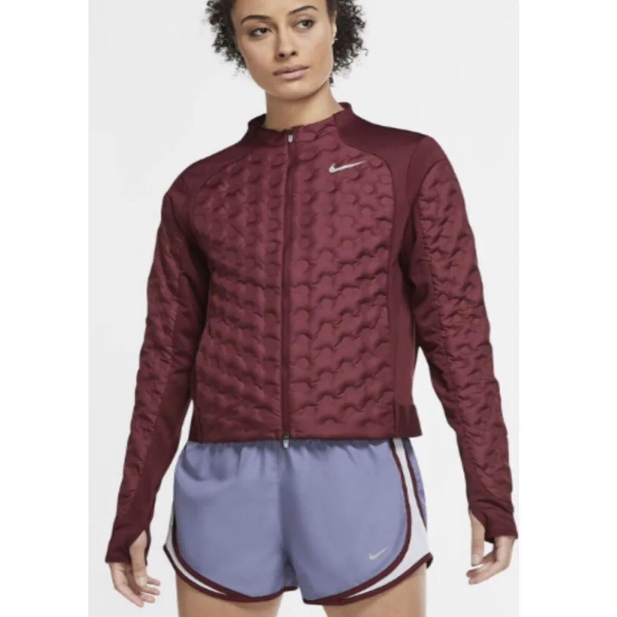 Nike Aeroloft Running Jacket Women s Sz XL Maroon Lightweight CZ1543-638