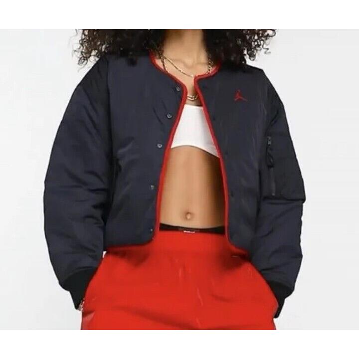 Nike Air Jordan Flight Cropped Reversible Jacket Womens Size Medium DH0655 010 M