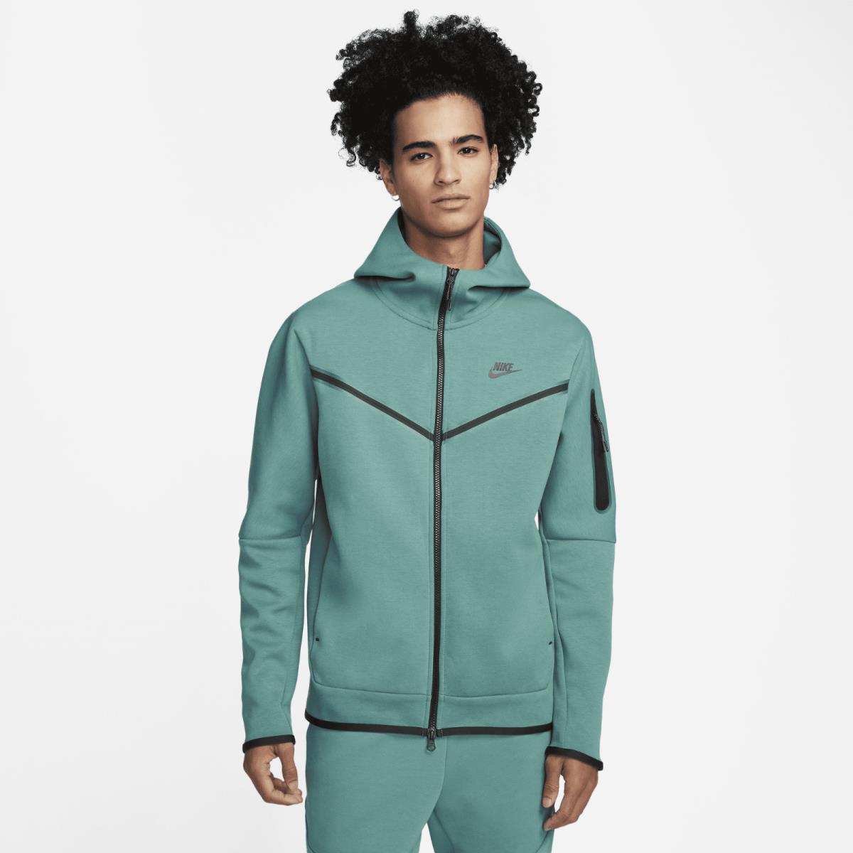 Nike Tech Fleece Windrunner Zip Hoodie CU4489-381 Mineral Teal Men`s XL