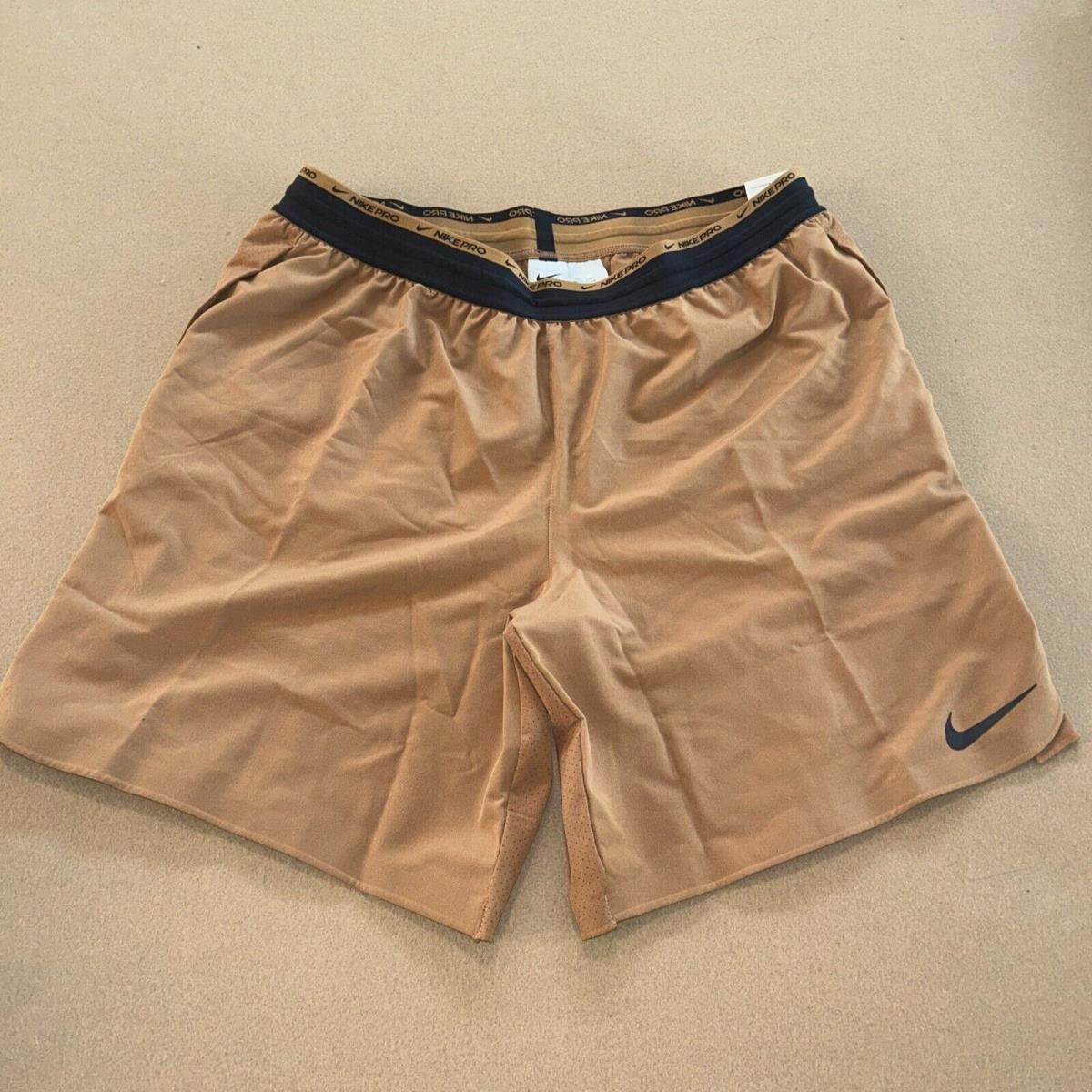 Nike Men`s Pro Dri-fit Flex Rep Athletic Shorts DD1700 Brown Black 3XL Tall