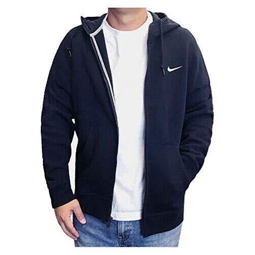 Nike Men`s Full Zip Fleece Jacket Obsidian Sz Small 823531-451