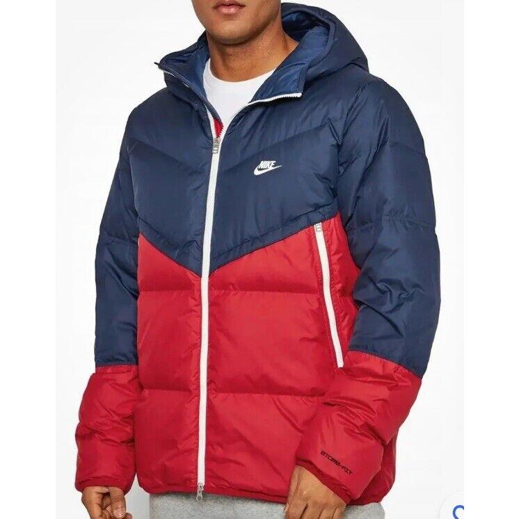 Nike Storm-fit Windrunner Down Fill Puffer Jacket Navy/ Red DD6795-410 Men Sz M