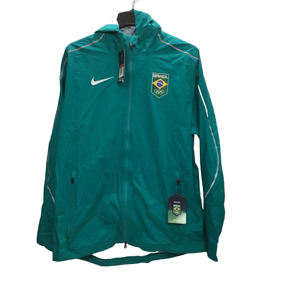 Nike Men`s Hyper-shield Official Brazil Jacket Turquoise L