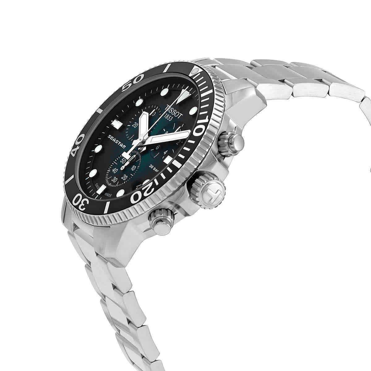 Tissot Seastar Chronograph Quartz Green Dial Men`s Watch T120.417.11.091.01