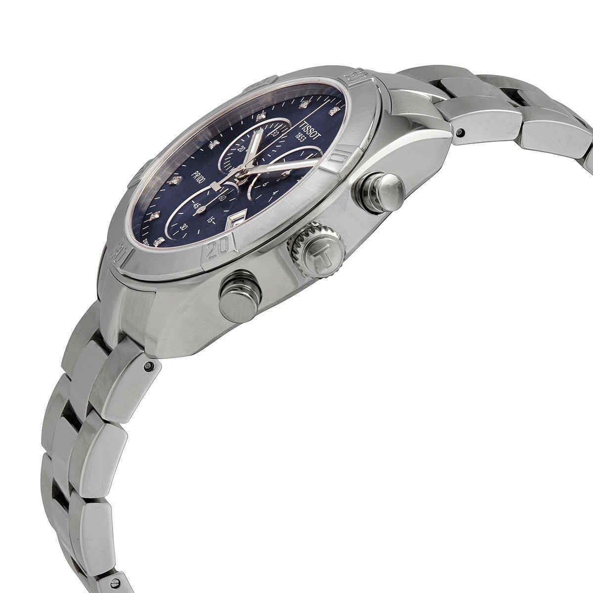 Tissot T-classic Chronograph Diamond Blue Dial Ladies Watch T101.917.11.046.00