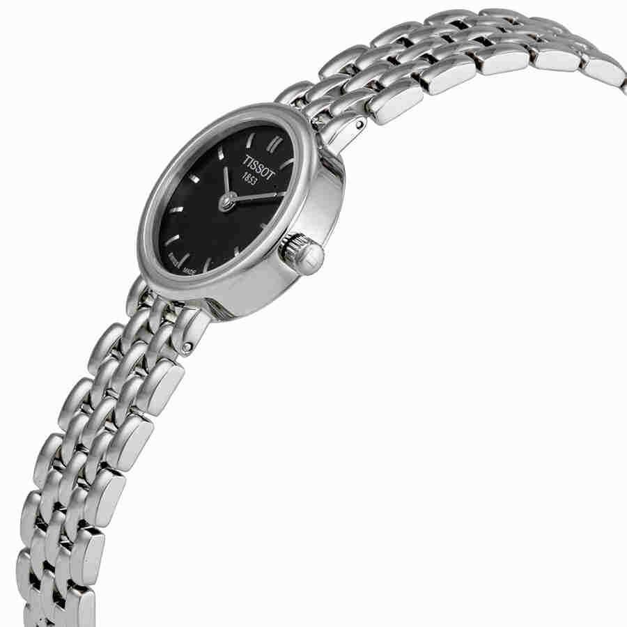 Tissot Lovely Black Dial Stainless Steel Ladies Watch T0580091105100 - Dial: Black, Band: Gray, Bezel: Silver