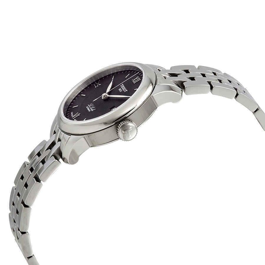 Tissot Le Locle Automatic Black Dial Ladies Watch T006.207.11.058.00 - Dial: Black, Band: Gray, Bezel: Silver