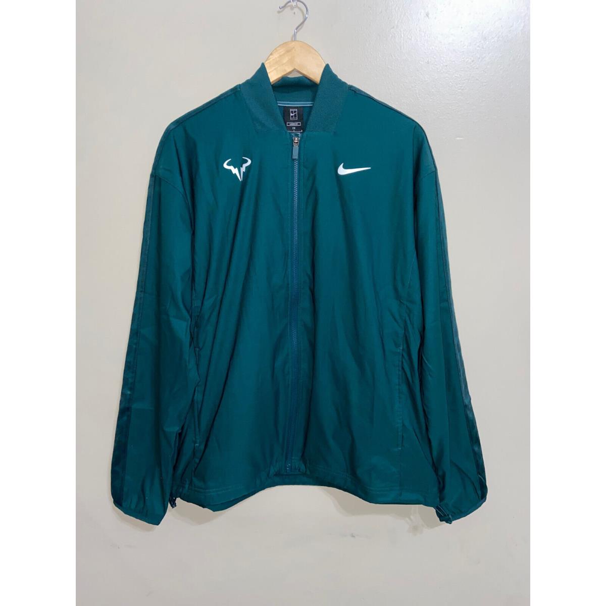 Nike Tennis Jacket Rafael Nadal Court Full-zip Teal Green CI9135-300 Mens Size L