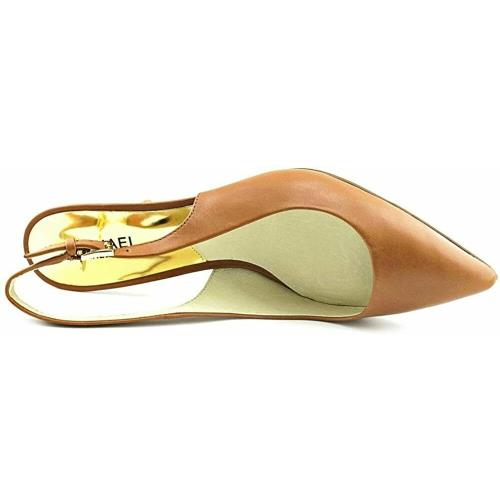 Michael Kors Women`s Kelsey Sling-back Heel Leather Sandal Luggage Size: 6.5 M