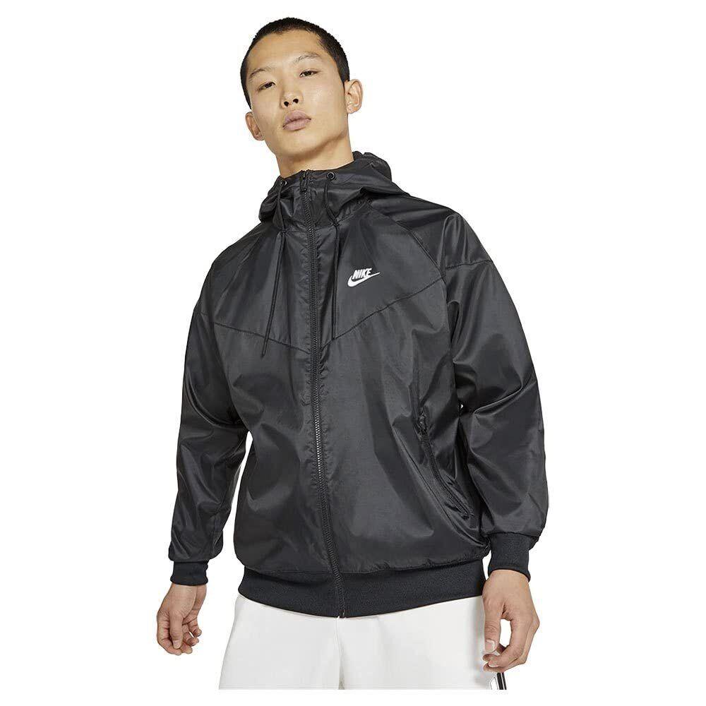 Mens Nike Sportswear Windrunner Hooded Jacket_black/white DA0001-010-SIZE XL