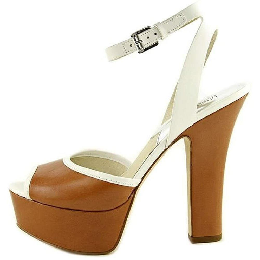 Kors Woman`s Adria Ankle-strap Sandal Luggage/white