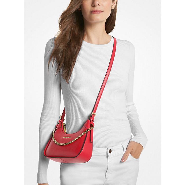 Michael Kors Wilma Small Leather Crossbody Bag Red