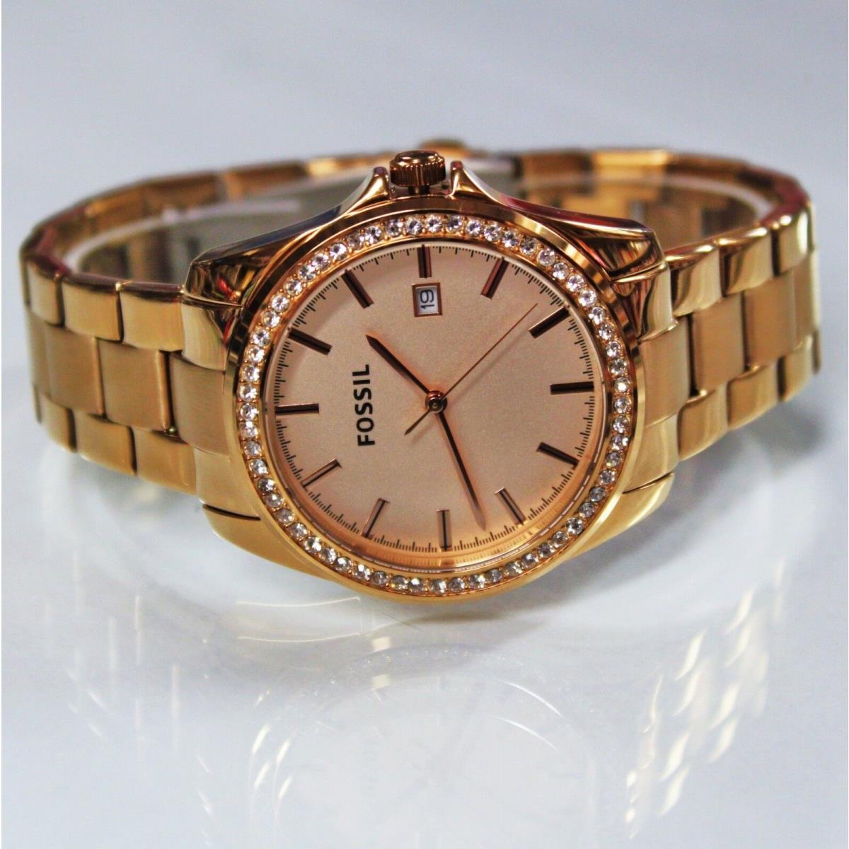 Fossil BQ3187 Classic Glitz Rose Gold Stainless Women Watch