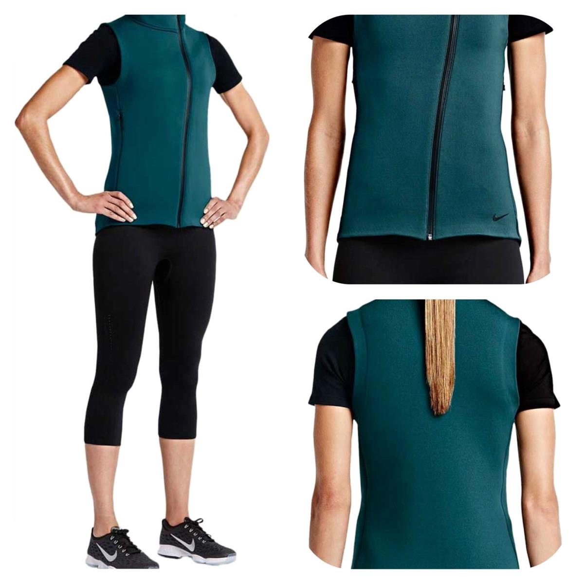 Nike sz L Women`s Therma-sphere Max Training Vest 718910 307 Teal