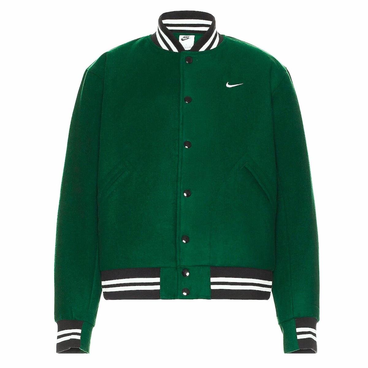 Nike Sportswear Loose Fit Wool Varsity Jacket DQ5010-341 Green Men S Large L