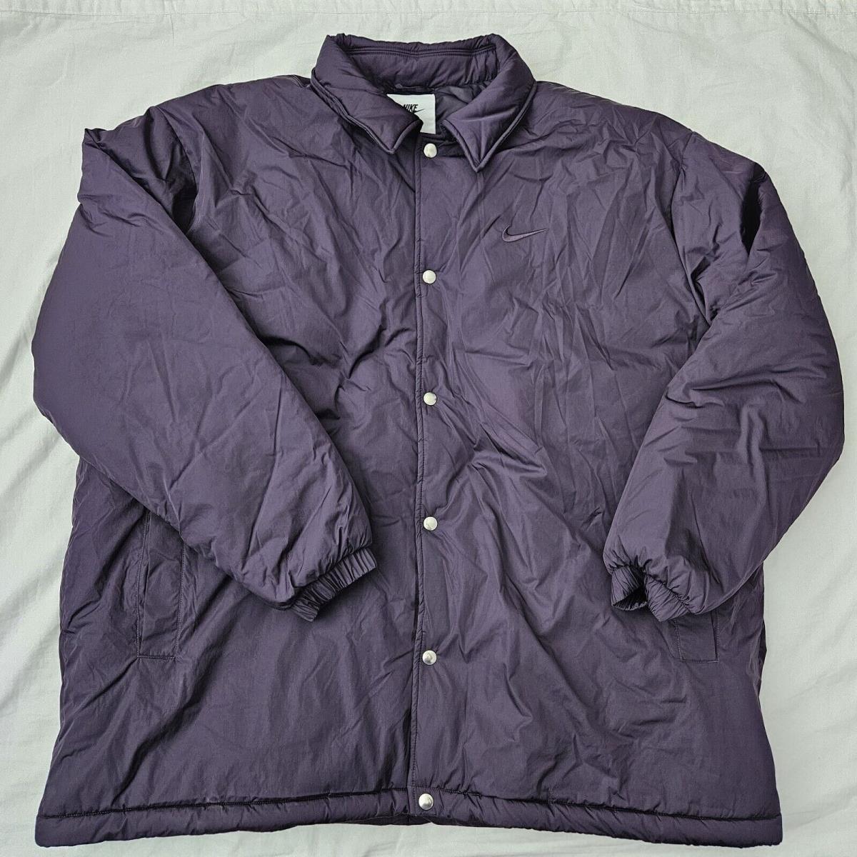 Nike Therma-fit Coaches Puffer Jacket Purple DQ4924-540 Men`s Size Large