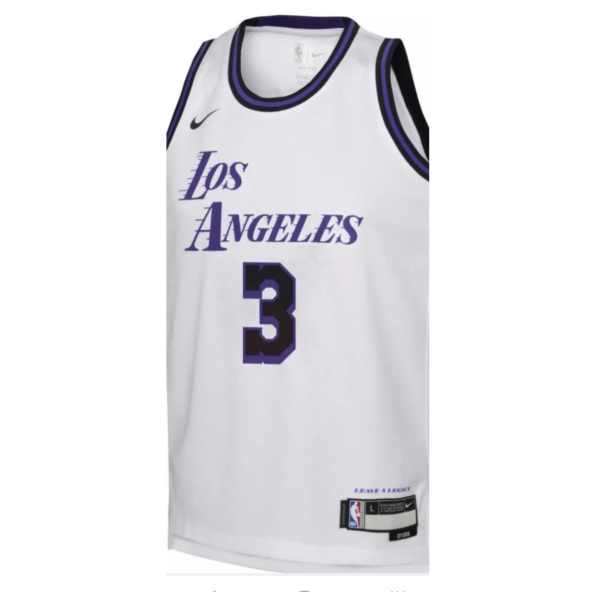 Anthony Davis Lakers Nike Swingman City Edition Jersey Size Mens Large 48 - White