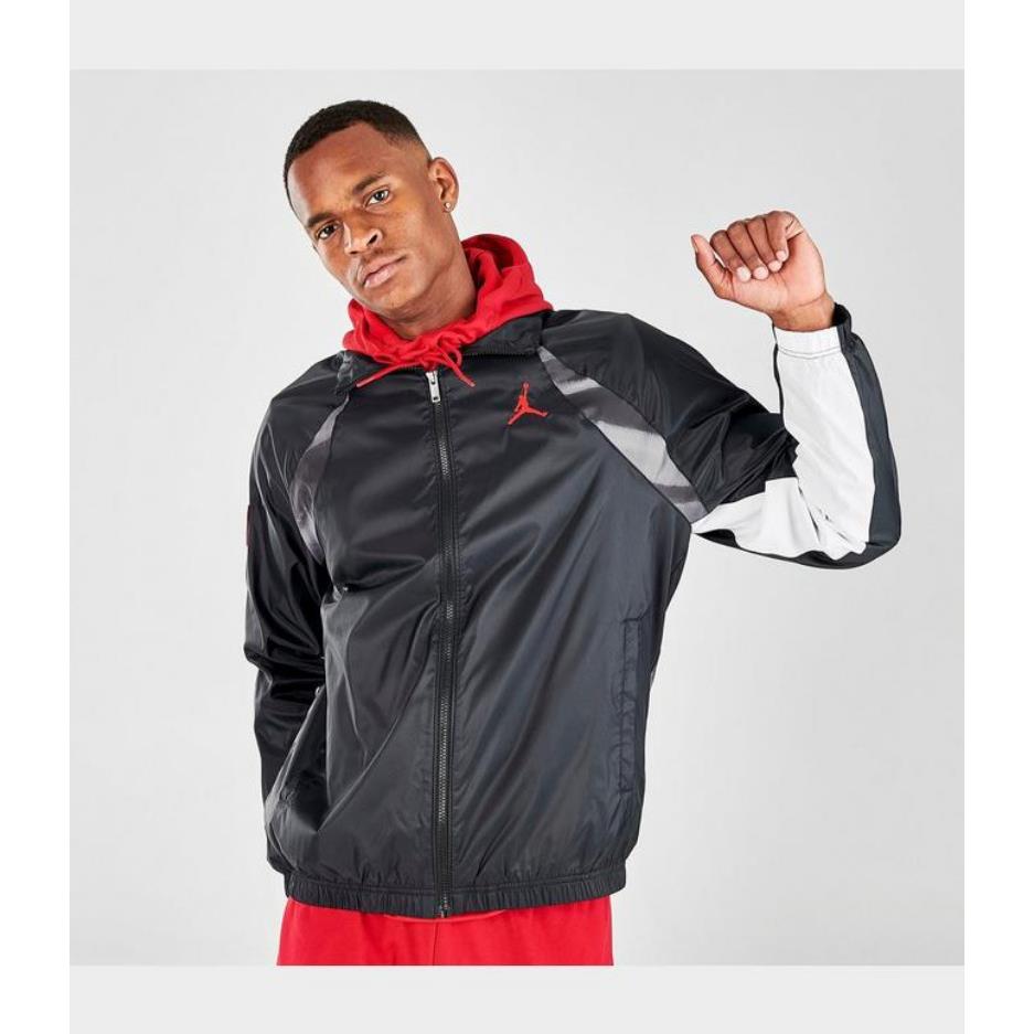 Men`s Nike Jordan Retro Legacy AJ11 Lightweight Jacket XL Black White Full Zip
