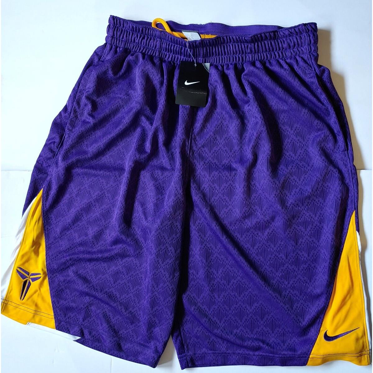 Nike Kobe Bryant Los Angeles Lakers Mens Large Shorts Rare Black Mamba