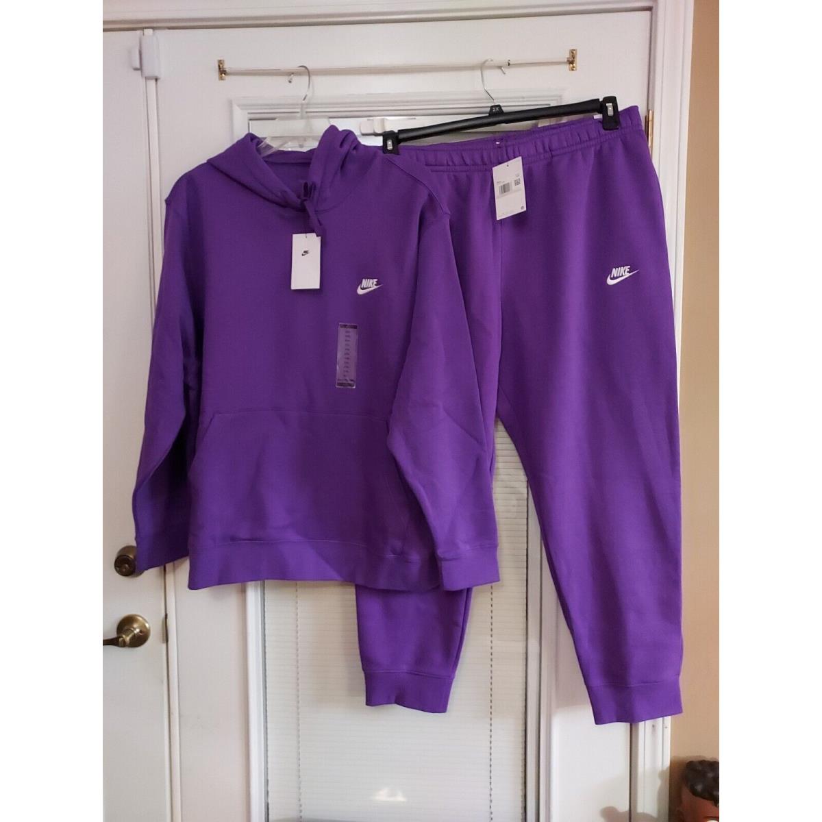 Nike Size Xxl Sportswear Club Purple Sweatsuit