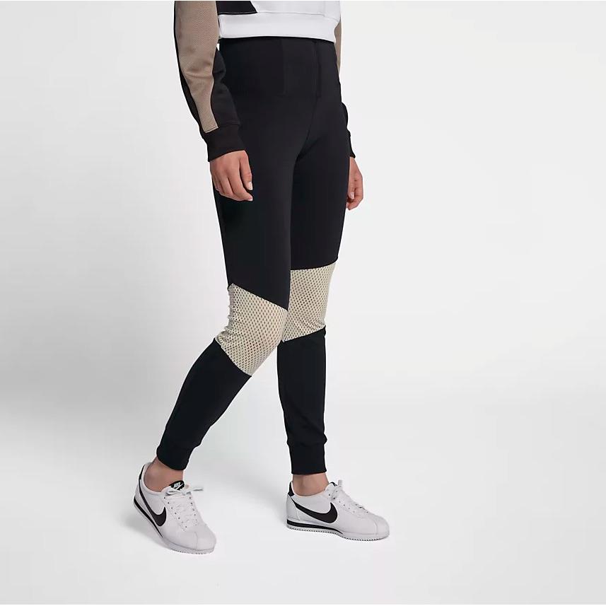 Nike Women s Sportswear Essential Leggings Mesh High Waisted Medium Black