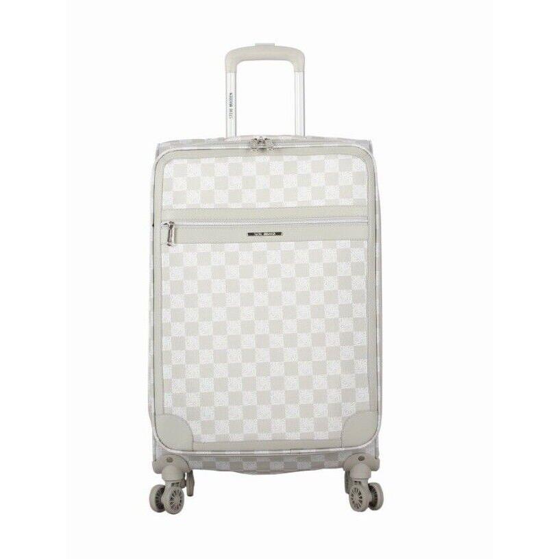 Steve Madden Lightweight 24 Inch Expandable Softside 4-Spinner Wheels Suitcase Chalet Light Grey