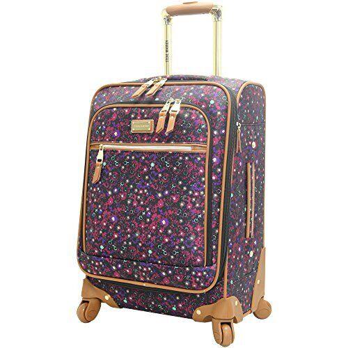 Steve Madden Designer Luggage-durable 24 Inch Suitcase with 4-Rolling Spinner Dark Purple