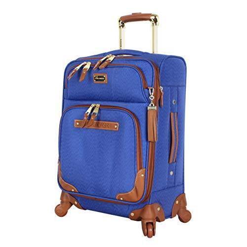 Steve Madden Designer Luggage-durable 24 Inch Suitcase with 4-Rolling Spinner Global Blue