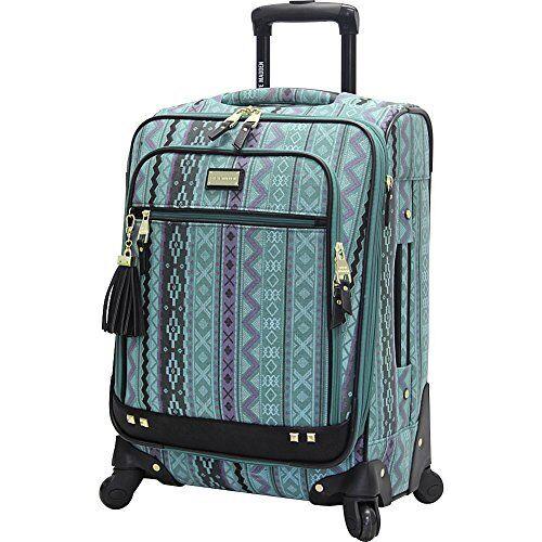 Steve Madden Designer Luggage-durable 24 Inch Suitcase with 4-Rolling Spinner Legends Turquoise