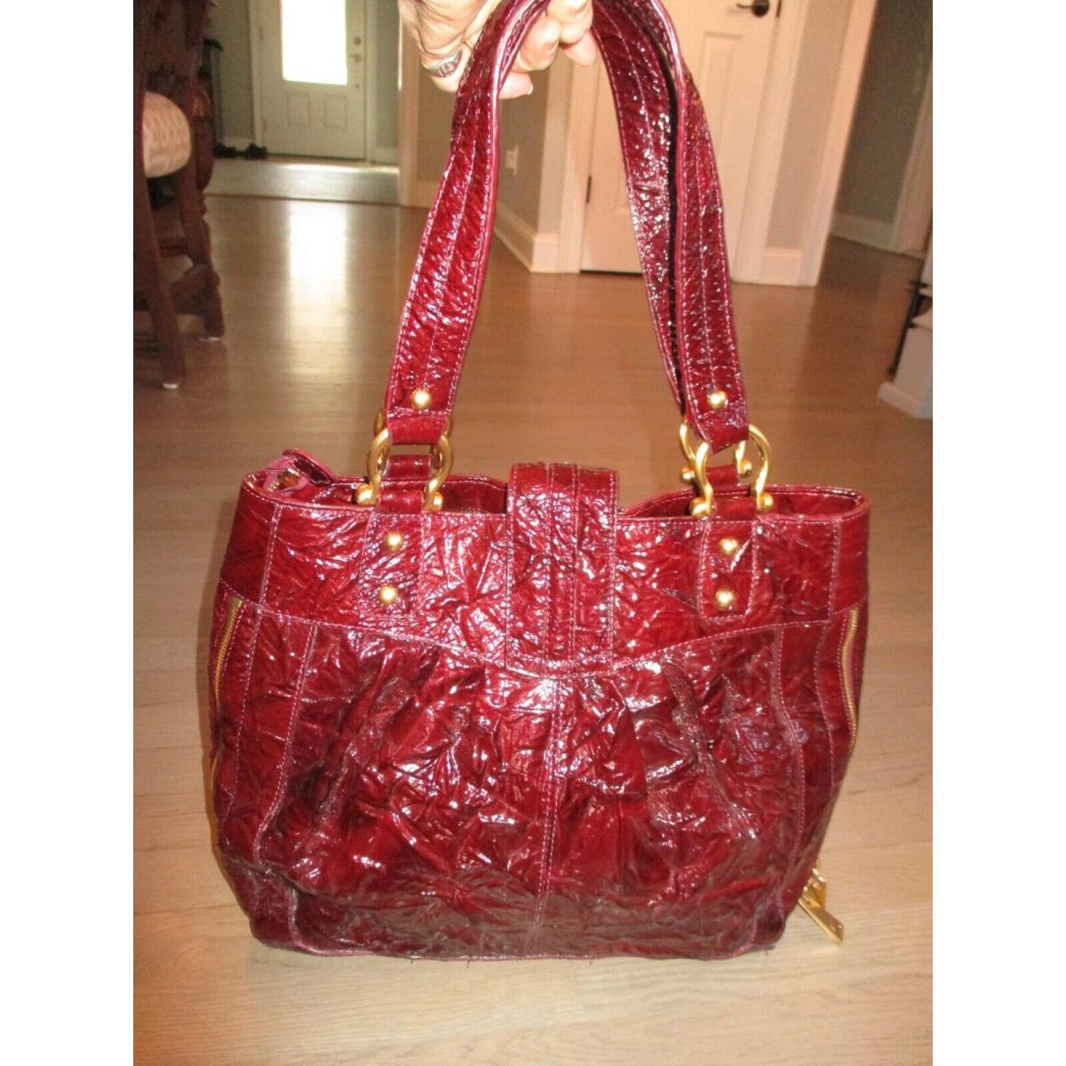 Steven by Steve Madden Burgundy Leather Gold Tone Hardware Shoulder Bag