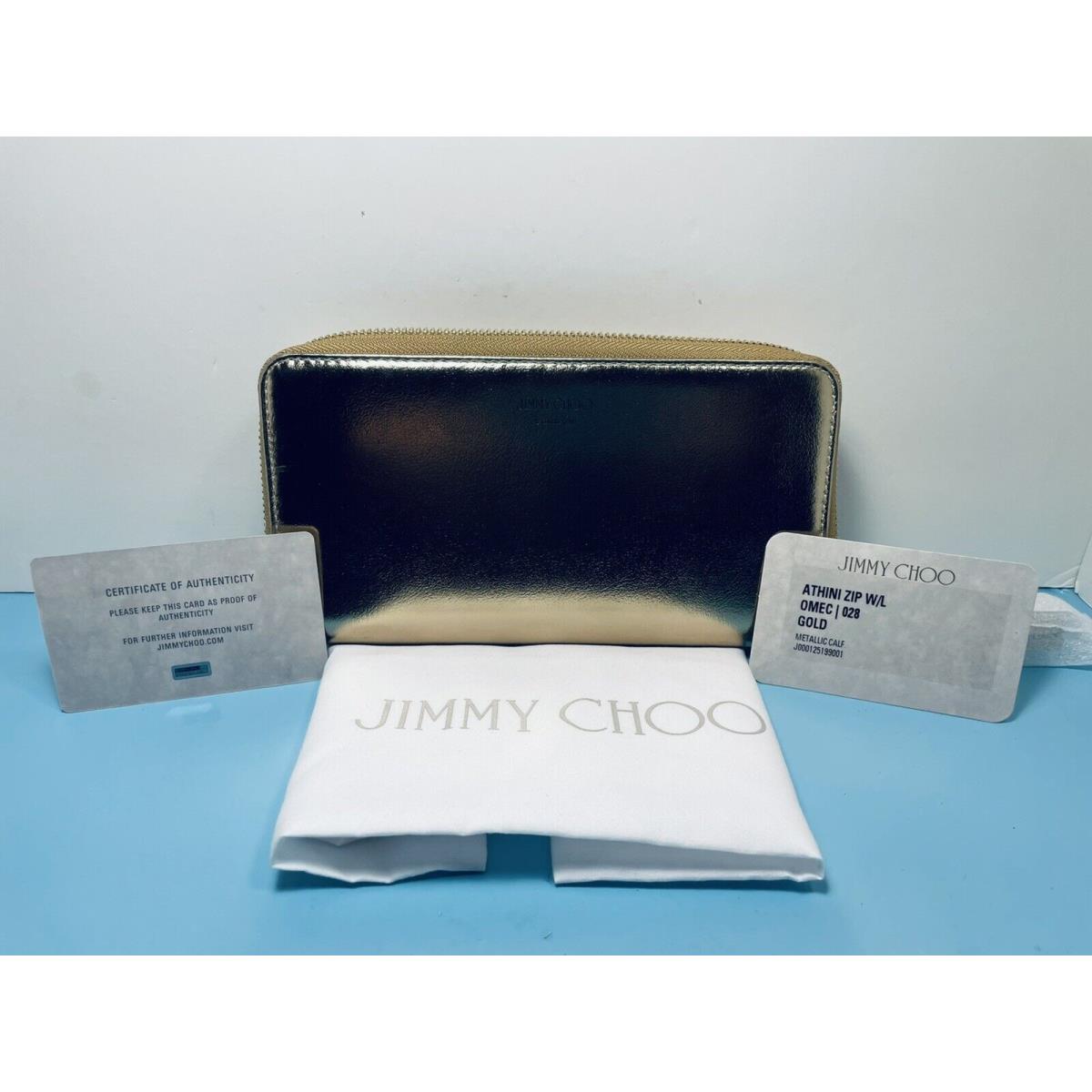 Jimmy Choo - Athini Zip W/l Omec/ 028 - Gold - Leather Wallet