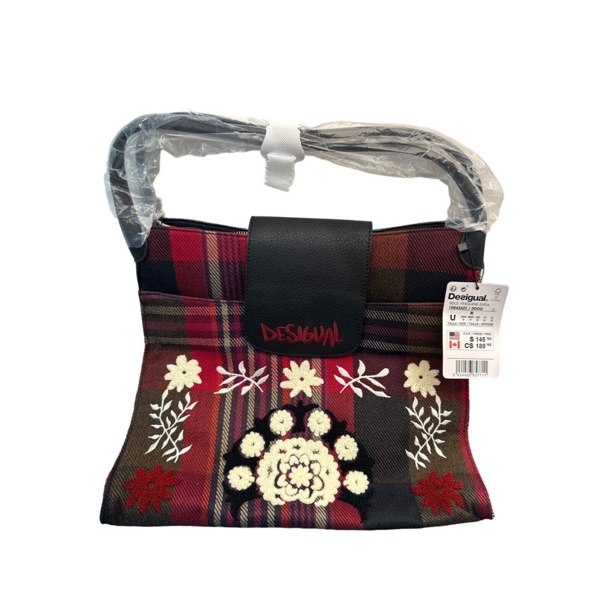 Desigual Rotterdam Tartan Bag Convertible Tote/shoulder Bag